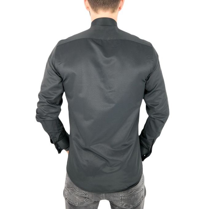 DORSS Koszula męska na spinki, czarna, stójka KD3 | Sklep GriShop.eu | Koszule