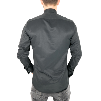 DORSS Koszula męska na spinki, czarna, stójka KD3 | Sklep GriShop.eu | Koszule