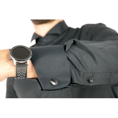 DORSS Koszula męska na spinki, czarna, stójka KD3 | Sklep GriShop.eu | Koszule