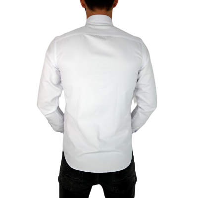 DORSS Koszula męska biała z ozdobą przy kołnierzyku KD2 | Sklep GriShop.eu | Koszule