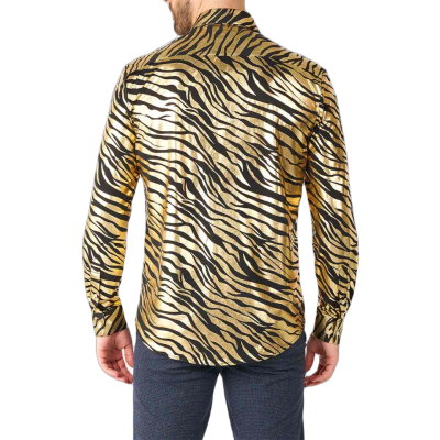 OPPOSUITS Koszula męska złoto-czarna, połysk, blask, imprezowa , tygrys | Sklep GriShop.eu | Koszule