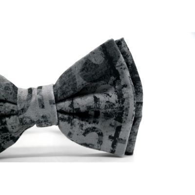 GIOVANNI PERA elegancka mucha muszka D611 grafitowa, NAPISY | Sklep GriShop.eu | Muszki