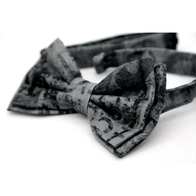 GIOVANNI PERA elegancka mucha muszka D611 grafitowa, NAPISY | Sklep GriShop.eu | Muszki