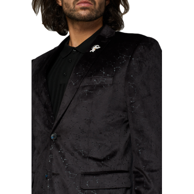 OPPOSUITS Marynarka męska MO1 czarna, galaktyka, gwiazdy, CONSTELLATIONS - BLACK, aksamitna, welur | Sklep GriShop.eu | Marynark