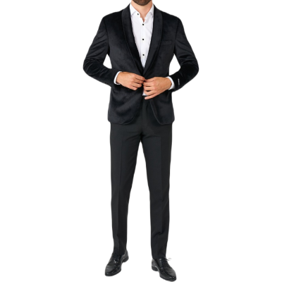 OPPOSUITS Marynarka męska MO2 czarna, aksamit, welur, ekskluzywna, DINNER JACKET - JET SET BLACK | Sklep GriShop.eu | Marynarki