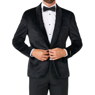 OPPOSUITS Marynarka męska MO2 czarna, aksamit, ekskluzywna, DINNER JACKET - JET SET BLACK | Sklep GriShop.eu | Marynarki