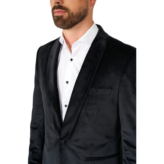 OPPOSUITS Marynarka męska MO2 czarna, aksamit, ekskluzywna, DINNER JACKET - JET SET BLACK | Sklep GriShop.eu | Marynarki