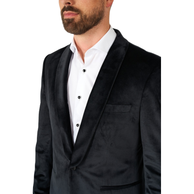 OPPOSUITS Marynarka męska MO2 czarna, aksamit, welur, ekskluzywna, DINNER JACKET - JET SET BLACK | Sklep GriShop.eu | Marynarki