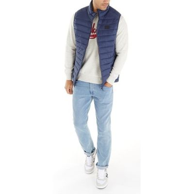 JACK & JONES Kamizelka, bezrękawnik męski KJJ2 granatowy pikowany | Sklep GriShop.eu | Kurtki