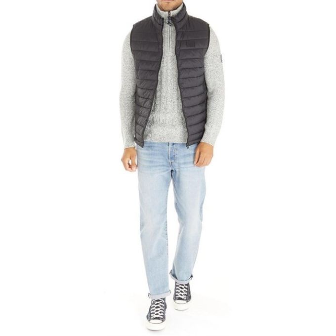 JACK & JONES Kamizelka, bezrękawnik męski KJJ1 czarny pikowany | Sklep GriShop.eu | Kurtki