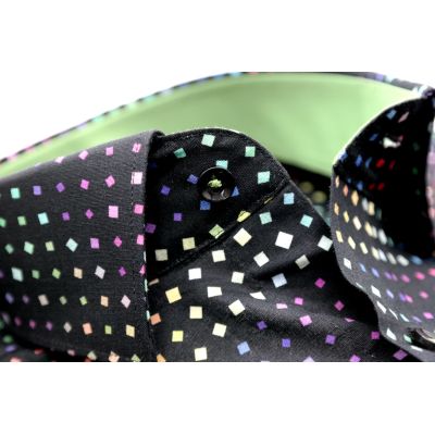 GIOVANNI PERA Koszula męska K002 czarna KOSTKA kolorowa wesoła na prezent | Sklep GriShop.eu | Koszule