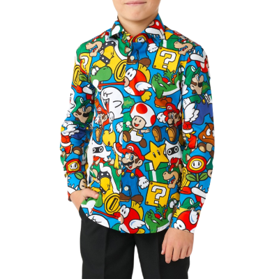 OPPOSUITS Koszula chłopięca O14 kolekcja tata, syn kolorowa SUPER MARIO wesoła gra | Sklep GriShop.eu | Koszule