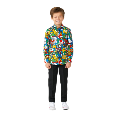 OPPOSUITS Koszula chłopięca O14 kolekcja tata, syn kolorowa SUPER MARIO wesoła gra | Sklep GriShop.eu | Koszule