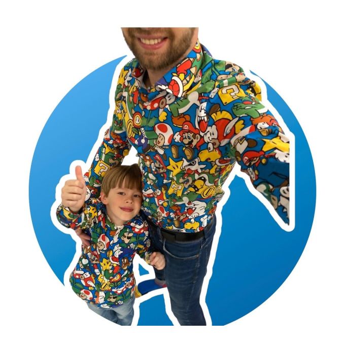 OPPOSUITS Koszula chłopięca O14 kolekcja tata, syn kolorowa SUPER MARIO wesoła gra | Sklep GriShop.eu | Koszule