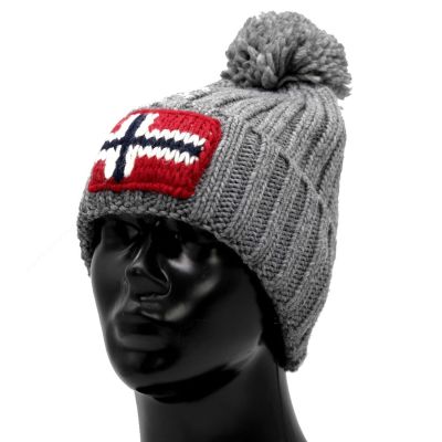 NAPAPIJRI Czapka męska jasno szara, ciepła zimowa | Sklep GriShop.eu | Galanteria i dodatki