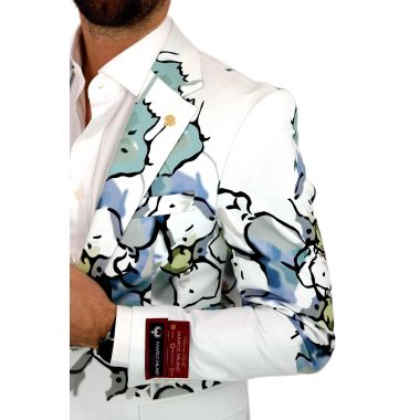 MARCO MILANO Marynarka męska C12 biała, kwiaty, casual | Sklep GriShop.eu | Marynarki 2