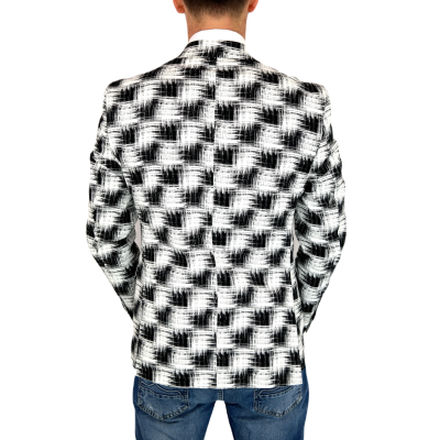 MARCO MILANO Marynarka męska C15 czarno-biała kratka, casual | Sklep GriShop.eu | Marynarki