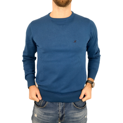 U.S. GRAND POLO Sweter męski G07 niebieski, gładki | Sklep GriShop.eu | Swetry