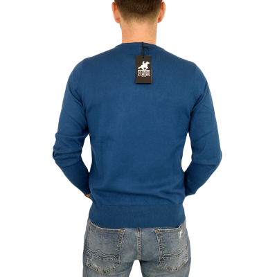U.S. GRAND POLO Sweter męski G07 niebieski, gładki | Sklep GriShop.eu | Swetry