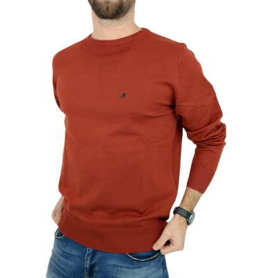 U.S. GRAND POLO Sweter męski G09 pomarańczowy, gładki | Sklep GriShop.eu | Swetry
