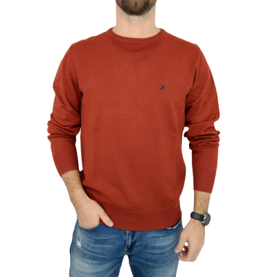 U.S. GRAND POLO Sweter męski G09 pomarańczowy, gładki | Sklep GriShop.eu | Swetry