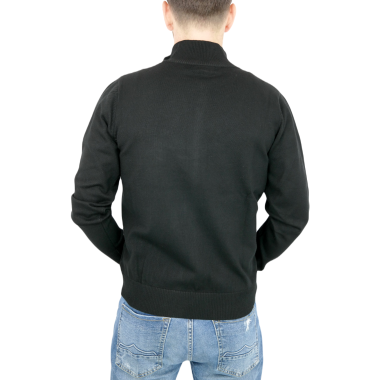 U.S. GRAND POLO Sweter męski G12 czarny, rozpinany, gładki