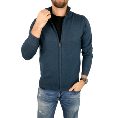 U.S. GRAND POLO Sweter męski G13 niebieski, rozpinany, gładki | Sklep GriShop.eu | Swetry