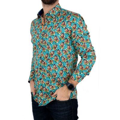 DANIEL BESSI Koszula męska HUGO fb038 kolorowa, wesoła gra | Sklep GriShop.eu | Koszule