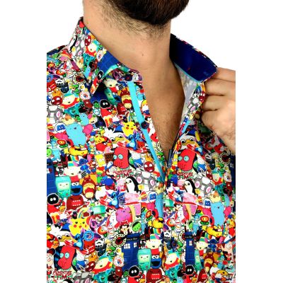 DANIEL BESSI Koszula męska fb043 postacie z gier, bajek, kolorowa, pokemon, mario, minecraft | Sklep GriShop.eu | Koszule