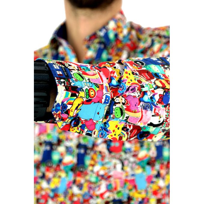 DANIEL BESSI Koszula męska fb043 postacie z gier, bajek, kolorowa, pokemon, mario, minecraft | Sklep GriShop.eu | Koszule