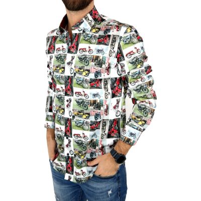DANIEL BESSI Koszula męska fb063 kolorowa, MOTORY, choppery, motocykle | Sklep GriShop.eu | Koszule