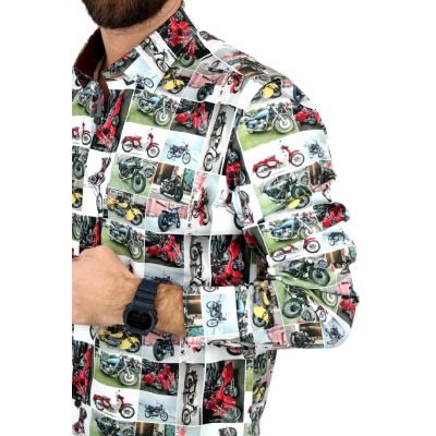 DANIEL BESSI Koszula męska fb063 kolorowa, MOTORY, choppery, motocykle | Sklep GriShop.eu | Koszule