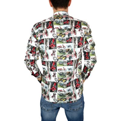 DANIEL BESSI Koszula męska fb063 kolorowa, MOTORY, choppery, motocykle | Sklep GriShop.eu | Koszule