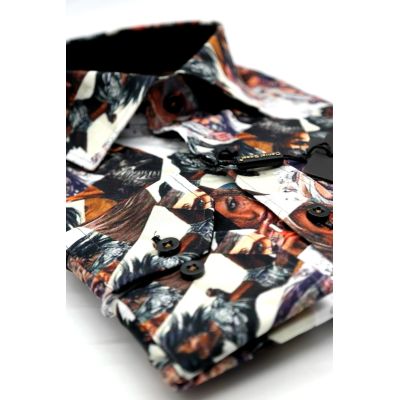 DANIEL BESSI Koszula męska fb050 zdjęcia, KOBIETA, beżowy, brązowy, biały | Sklep GriShop.eu | Koszule
