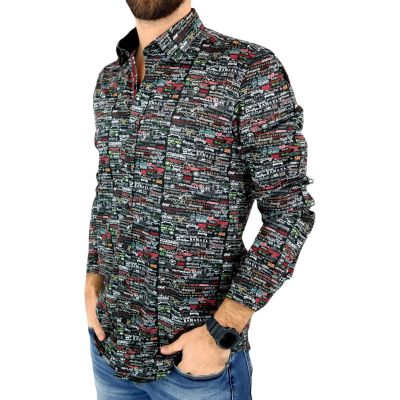 DANIEL BESSI Koszula męska fb091 zespoły muzyczne, czarna, rock, metal i inne | Sklep GriShop.eu | Koszule