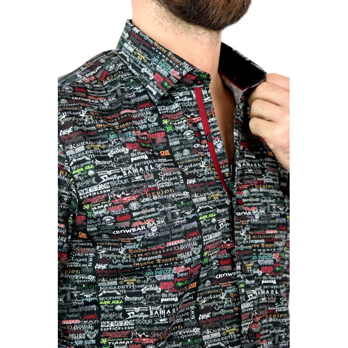 DANIEL BESSI Koszula męska fb091 zespoły muzyczne, czarna, rock, metal i inne | Sklep GriShop.eu | Koszule