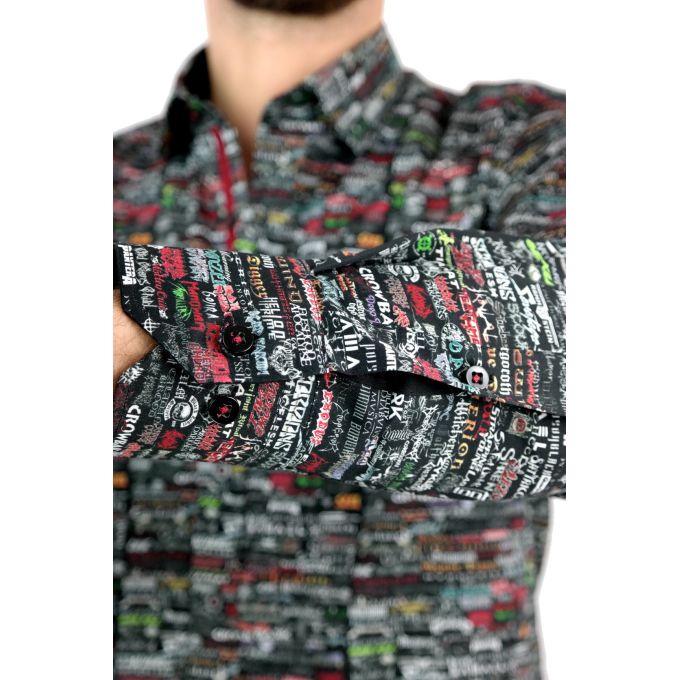 DANIEL BESSI Koszula męska fb091 zespoły muzyczne, czarna, rock, metal i inne | Sklep GriShop.eu | Koszule