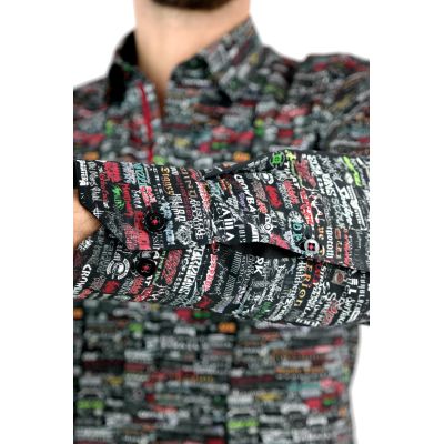 DANIEL BESSI Koszula męska fb091 zespoły muzyczne, czarna, rock, metal i inne | Sklep GriShop.eu | Koszule
