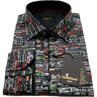 DANIEL BESSI Koszula męska fb091 zespoły muzyczne, czarna, rock, metal i inne | Sklep GriShop.eu | Koszule