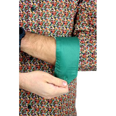 DANIEL BESSI Koszula męska fb033 podstawki pod piłki do golfa, kolorowa, wesoła | Sklep GriShop.eu | Koszule