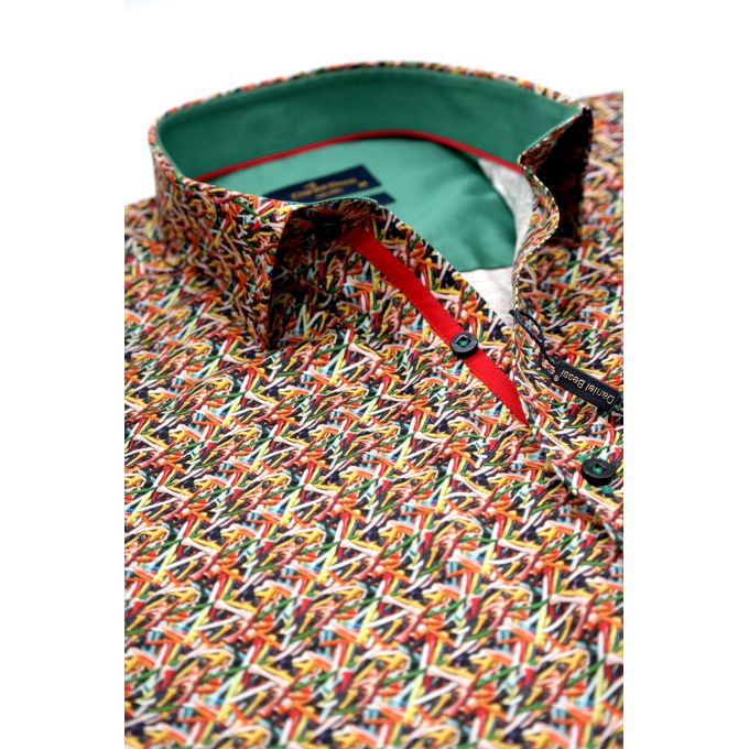 DANIEL BESSI Koszula męska fb033 podstawki pod piłki do golfa, kolorowa, wesoła | Sklep GriShop.eu | Koszule