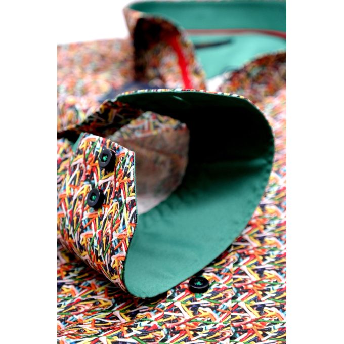 DANIEL BESSI Koszula męska fb033 podstawki pod piłki do golfa, kolorowa, wesoła | Sklep GriShop.eu | Koszule