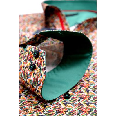 DANIEL BESSI Koszula męska fb033 podstawki pod piłki do golfa, kolorowa, wesoła | Sklep GriShop.eu | Koszule