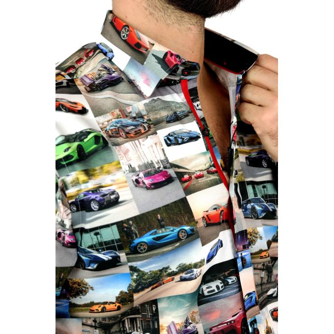 DANIEL BESSI Koszula męska fb028 super AUTA, samochody, kolorowa | Sklep GriShop.eu | Koszule