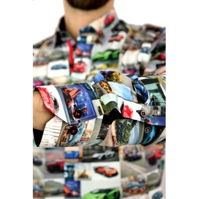 DANIEL BESSI Koszula męska fb028 super AUTA, samochody, kolorowa | Sklep GriShop.eu | Koszule