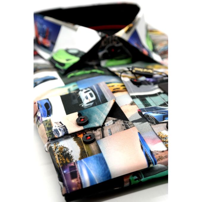 DANIEL BESSI Koszula męska fb028 super AUTA, samochody, kolorowa | Sklep GriShop.eu | Koszule