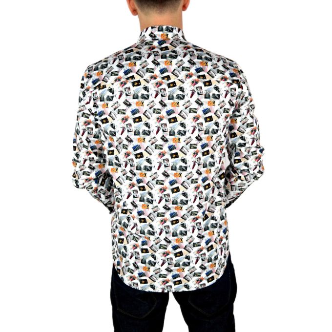 DANIEL BESSI Koszula męska fb074 motory, motocyklowe zbiorniki paliwa, zdjęcia | Sklep GriShop.eu | Koszule