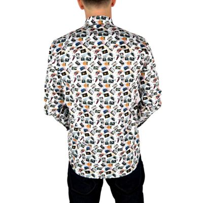 DANIEL BESSI Koszula męska fb074 motory, motocyklowe zbiorniki paliwa, zdjęcia | Sklep GriShop.eu | Koszule