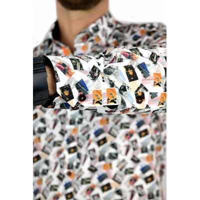 DANIEL BESSI Koszula męska fb074 motory, motocyklowe zbiorniki paliwa, zdjęcia | Sklep GriShop.eu | Koszule