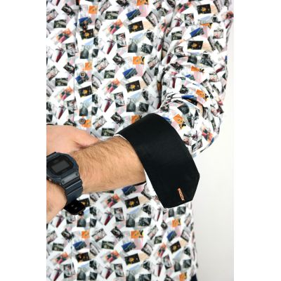 DANIEL BESSI Koszula męska fb074 motory, motocyklowe zbiorniki paliwa, zdjęcia | Sklep GriShop.eu | Koszule